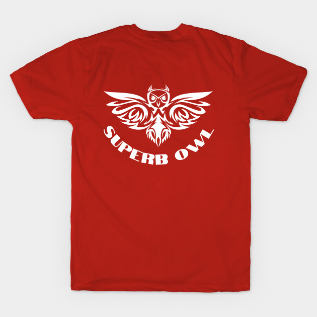 superbowl owl white text and anime cute funny design by phantom